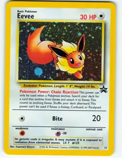 Eevee - Holo - #11 WOTC Black Star Promo - Pokemon TCG - 2000 - Image 1