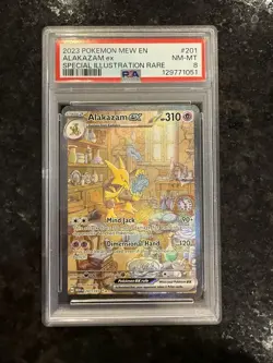 Alakazam EX Pokemon 151- 201/165 PSA 8 - Image 1