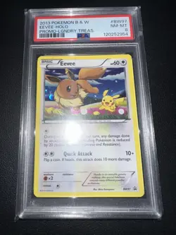 2013 Pokemon Black and White Eevee Holo Promo Legendary Treasures BW97 PSA 8 - Image 1