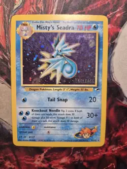 Misty's Seadra 9/132 Gym Heroes Unlimited HOLO RARE Pokemon MP/HP Prerelease - Image 1