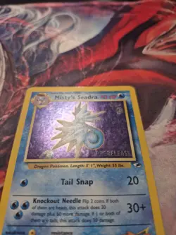 Misty's Seadra 9/132 Gym Heroes Unlimited HOLO RARE Pokemon MP/HP Prerelease - Image 2