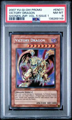 Yu-Gi-Oh! Victory Dragon JUMP-EN011 Limited ED 2007 PSA 8 NM-Mint - Image 1