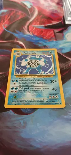 Pokemon Poliwrath Holo Rare Card #13/102 Base Set TCG 1999 English - Image 2