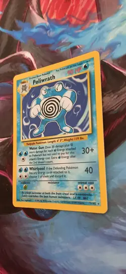Pokemon Poliwrath Holo Rare Card #13/102 Base Set TCG 1999 English - Image 4