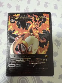 Charizard DX MAX Wildfire Black Foil Card Fan Art Display Card Hp500 - Image 1