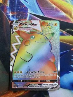 Pokemon Pikachu TCG VMAX Vivid Voltage Holo Card 188/185 Secret Rare - Image 1