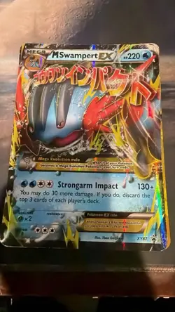 M Swampert EX Mega Promo XY87 Holo Pokemon Card HP220 Strongarm Impact Jumbo - Image 4
