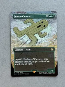 MTG Jumbo Cactuar (Borderless) Regular #343 Final Fantasy FIN - NM - Image 3