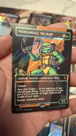 Michelangelo, the Heart (0092) (Borderless) (Surge Foil) Commander: TMNT - Image 1