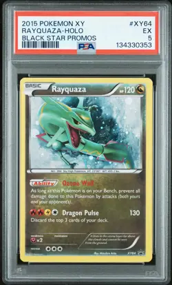 2015 POKEMON XY BLACK STAR PROMOS #XY64 RAYQUAZA-HOLO PSA 5 - Image 1