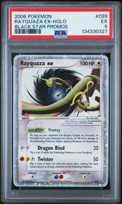 2006 POKEMON BLACK STAR PROMOS #039 RAYQUAZA EX-HOLO PSA 5 - Image 1