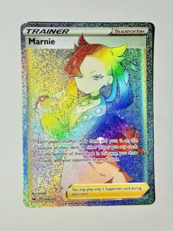 POKEMON- MARNIE (208/202) SWORD & SHIELD SECRET RARE RAINBOW FULL ART TRAINER 🔥 - Image 1