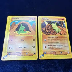 Larvitar 89/147 Aquapolis Expedition 116/165 Pokemon E Series Cards 2 Lot - Image 1
