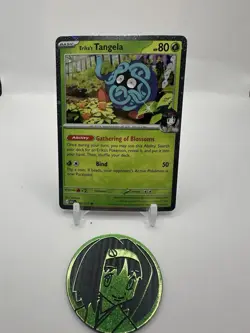SWIRL Erika's Tangela 007/217 Ascended Heros Cosmos Holo Promo + Coin - Pokemon - Image 2