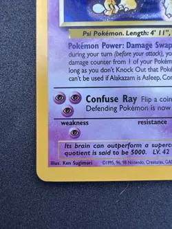 Pokemon TCG Alakazam 1/130 Base Set 2 Holo Rare - Image 5