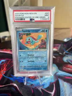 2023 Squirtle - Pokemon Center Exclusive Stamped Promo 007/165 - PSA 9 - 151 MEW - Image 1