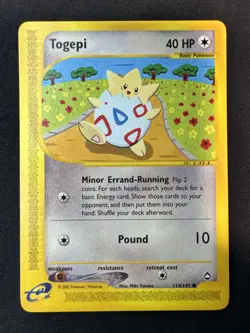 Togepi 114/147 Aquapolis Regular Pokemon S164 - Image 1
