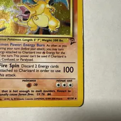 2000 Pokemon Charizard 4/130 Base Set 2 Holo Rare WOTC Era - Image 4