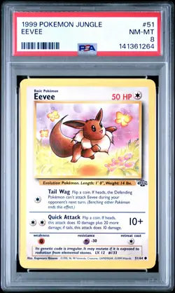 1999 POKEMON JUNGLE #51 EEVEE PSA 8 - Image 1