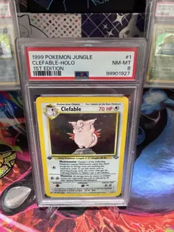 Pokemon PSA 8 NM-MT 1st Edition Jungle Holo Clefairy 1/64 - Image 1