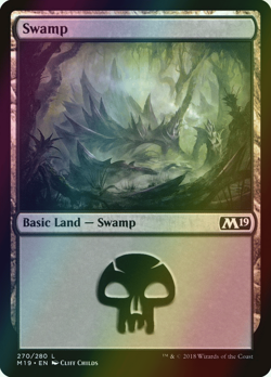 MTG Swamp (270) Foil ** Core Set 2019 ** English (NM) - Image 1
