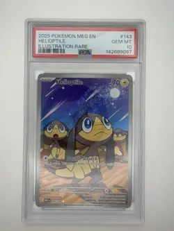 PSA 10 Gem Mint Helioptile 143/132 Illustration Rare Mega Evolution 2025 Pokemon - Image 1
