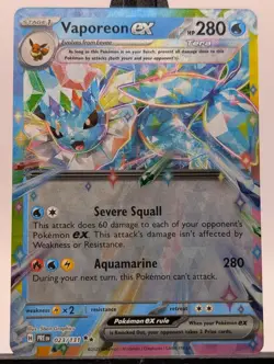 Pokemon TCG Vaporeon EX Double Rare Holo Card 23/131 Prismatic Evolutions - Image 1