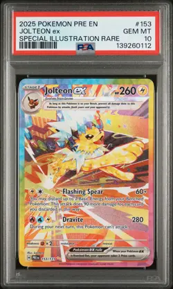 2025 POKEMON PRE EN-PRISMATIC EVOLUTIONS #153 JOLTEON EX PSA 10 - Image 1