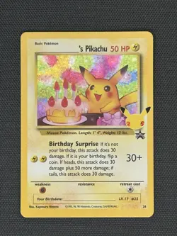 2021 Pokemon TCG Celebrations Birthday Pikachu Black Star Promo #24 - Image 1