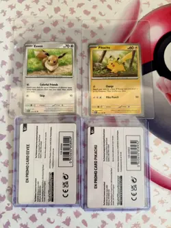 Pikachu 025 & Eevee 133 - Pokemon Together PROMO Stamped - NM Condition - Image 1