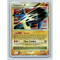 Lucario LV.X 122/123 Mysterious Treasures Holo Ultra Rare Pokemon - Image 1