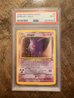 Pokemon Gengar 5/62 Fossil Unlimited Holo Rare 1999 English PSA 9 - Image 1
