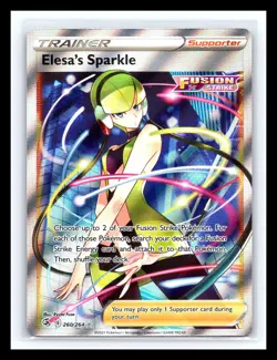 💥 Elesa's Sparkle Full Art Ultra Rare Holo 260/264 - Fusion Strike Pokemon 2021 - Image 1