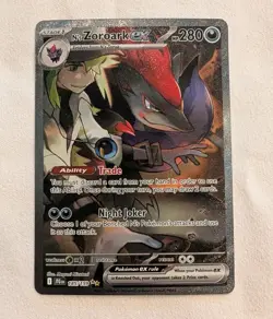 Pokemon N's Zoroark ex 185/159 Sv09: Journey Together Holo SIR NM+ CONTENDER - Image 1