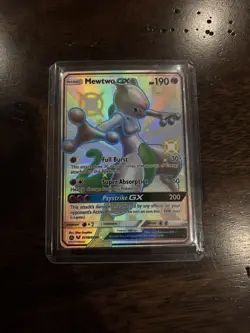 Pokemon TCG Mewtwo GX Secret Rare Near Mint Condition - Image 1