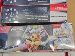(2) Pokemon Sam's Club Prismatic Evolutions Surprise Box + Booster Bundle Lot - Image 1