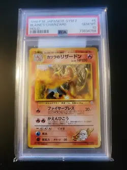 PSA 10 GEM MINT 1999 P.M. Pokemon Japanese Gym 2 Blaine's Charizard #6 HOLO - Image 1