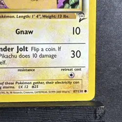 Pokemon TCG Base Set 2 Pikachu 87/130 MP/HP - Image 5