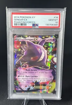 2014 Pokemon XY Phantom Forces #34 Gengar EX PSA 10 GEM MINT - SHIPS FAST - Image 1
