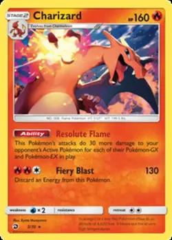 Charizard - 3/70 - Holo Rare LP, English Pokemon Dragon Majesty - Image 1