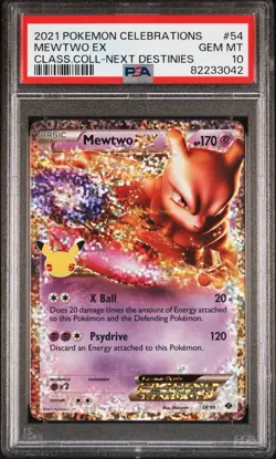 2021 Pokemon Celebrations Classic Collection 54/99 PSA 10 Mewtwo EX - Image 1