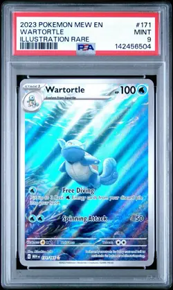 2023 POKEMON MEW EN-151 ILLUSTRATION RARE #171 WARTORTLE 171/165 MINT PSA 9 - Image 1