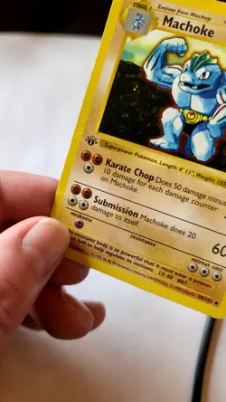 Pokemon TCG: Machoke Base Set Shadowless 1st Edition #34/102 Damaged-HP - Image 3