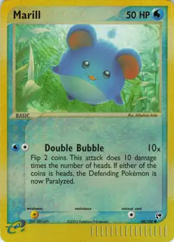 Marill - Reverse Holo - 68/100 EX Sandstorm - Pokemon TCG - 2003 - Image 1
