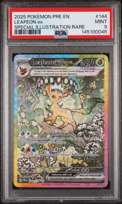 Pokemon TCG Leafeon EX Prismatic Evolutions SIR Card PSA 9 Mint #144/131 - Image 1