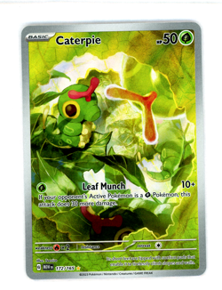 Caterpie 172/165 Scarlet & Violet 151 Illustration Rare HOLO Pokemon Card NM - Image 1