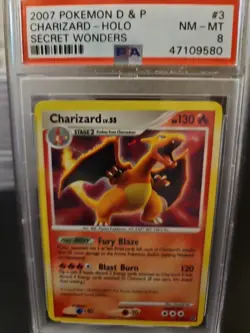 2007 Pokemon - PSA 8 Charizard Holo - Secret Wonders #3 Diamond & Pearl - Image 1