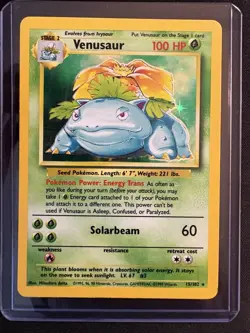 Venusaur Holo Base Set 15/102 Vintage Pokemon Card MP/HP - Image 2