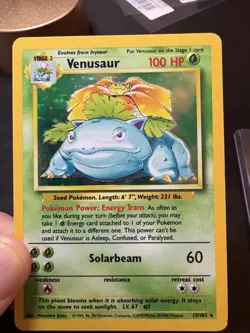 Venusaur Holo Base Set 15/102 Vintage Pokemon Card MP/HP - Image 4