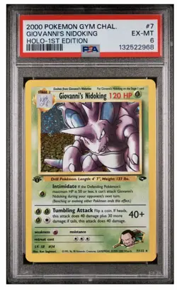 Pokemon TCG Giovanni's Nidoking Gym Challenge Holo Card 7/132 1st Edition Rare - Image 1